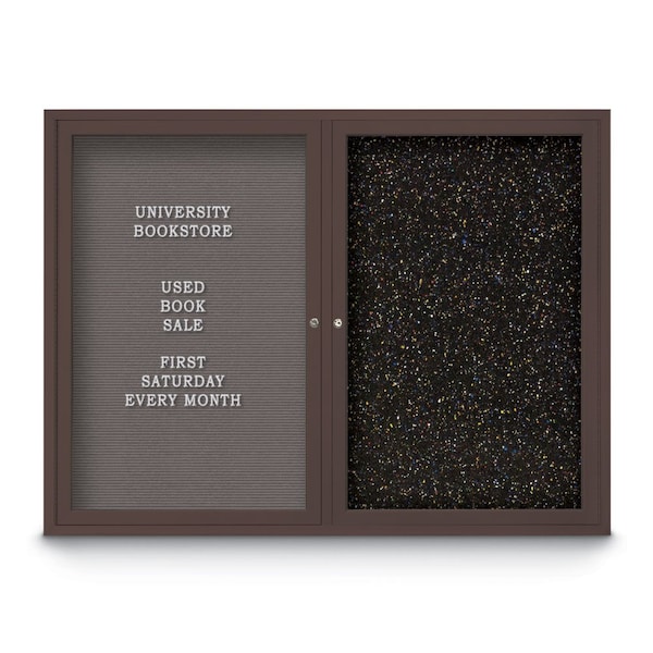 Corkboard, 24"x36", Synthetic Cork/Black